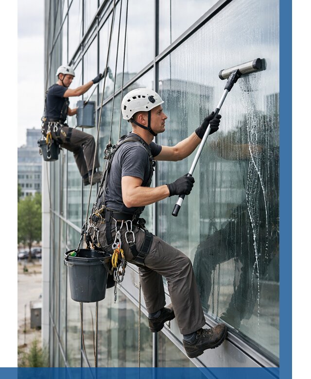 Мойка витражей альпинистами в Миассе от 712 р. под ключ|ВЫСОТНИК-Мсс