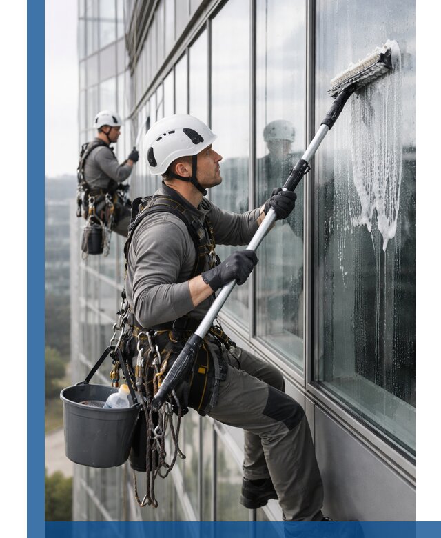 Высотная мойка сплошного остекления с выездом в Миассе