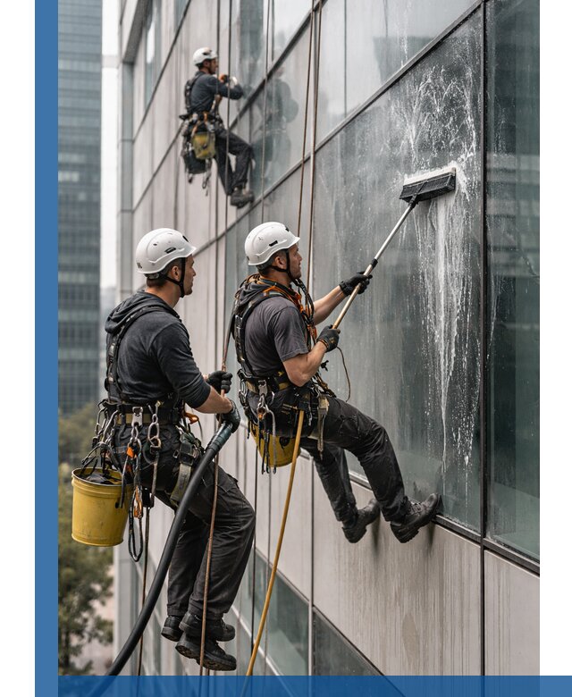 Профессиональная высотная мойка фасадов зданий в Миассе