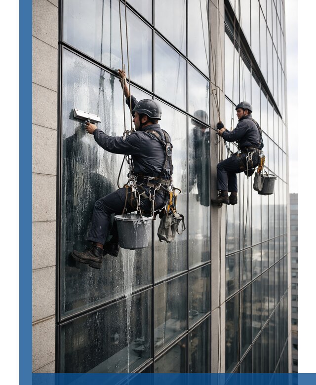 Профессиональная мойка стеклянных фасадов зданий в Миассе