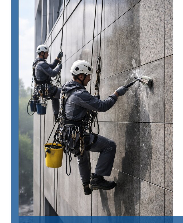 Профессиональная мойка фасада из керамогранита в Миассе