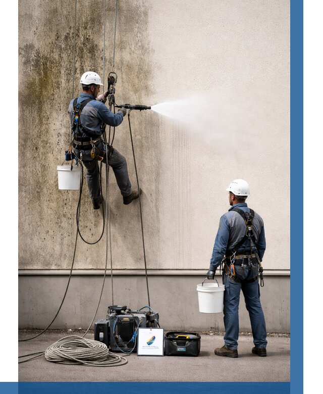 Очистка фасада от плесени в Миассе от 305 р. | ВЫСОТНИК-Мсс