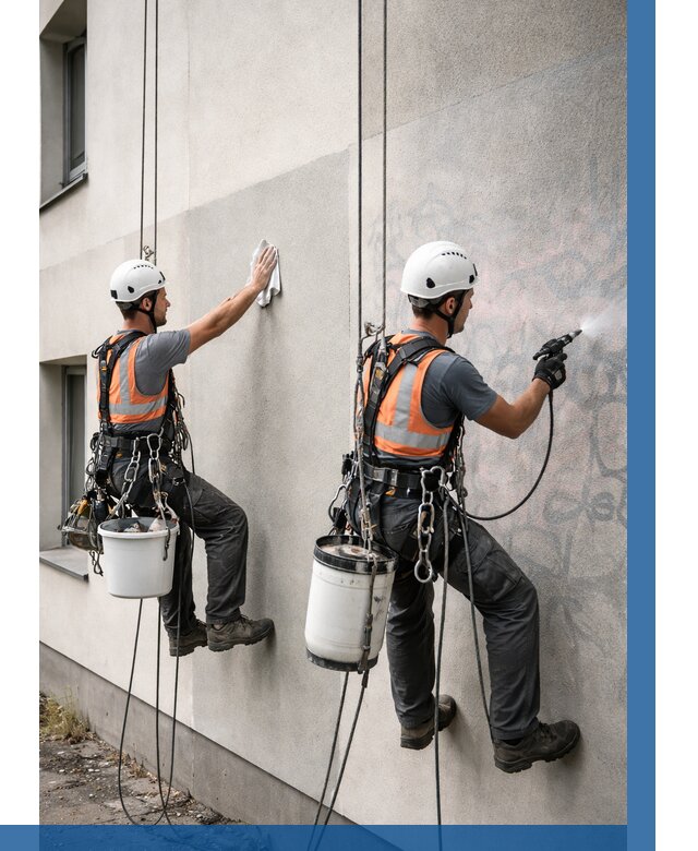 Антиграффити покрытие фасада в Миассе от 610 р. | ВЫСОТНИК-Мсс