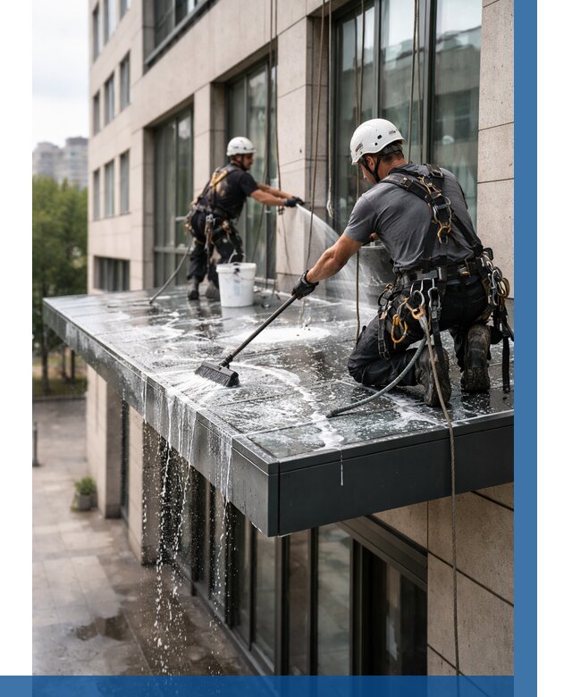 Мойка козырьков и навесов в Миассе от 3560 р. | ВЫСОТНИК-Мсс