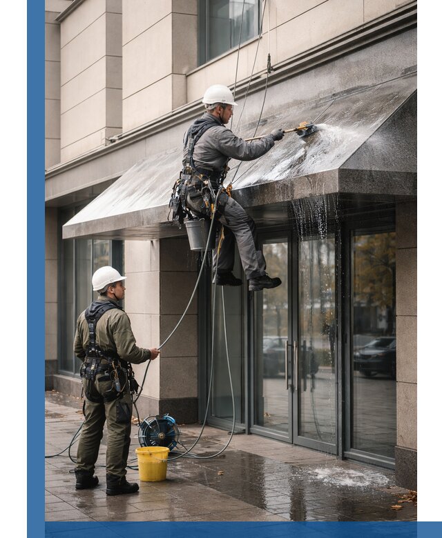 Профессиональная мойка козырьков и навесов в Миассе