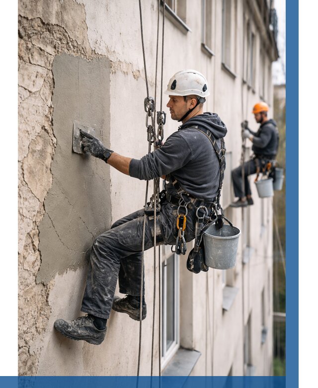 Восстановление штукатурки фасада в Миассе от 1220 р. | ВЫСОТНИК-Мсс