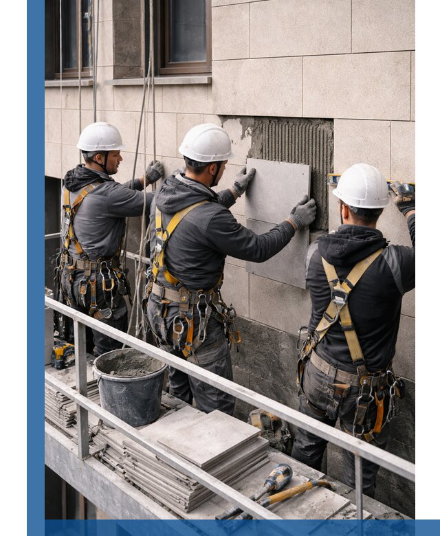 Ремонт облицовки фасада плиткой в Миассе с гарантией