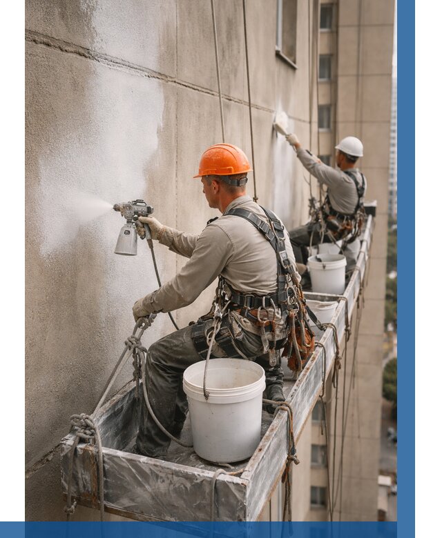 Грунтовка фасада на высоте в Миассе от 122 р. | ВЫСОТНИК-Мсс