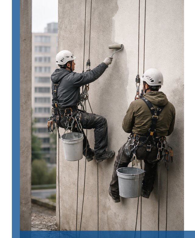 Покраска фасадов высотными альпинистами в Миассе с гарантией