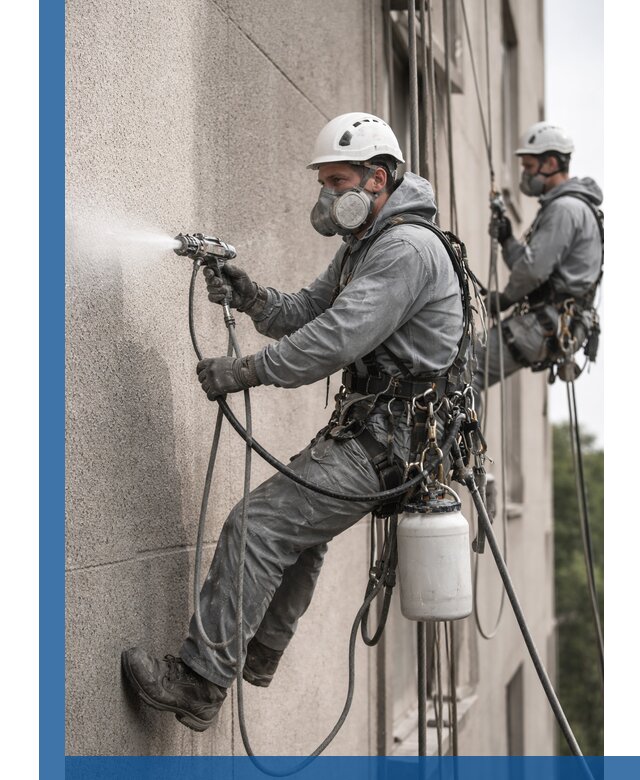 Безвоздушная покраска фасадов зданий в Миассе профессионально