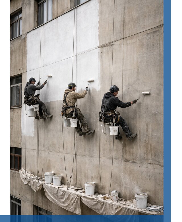 Покраска бетонного фасада в Миассе от 356 р за м2 | ВЫСОТНИК-Мсс