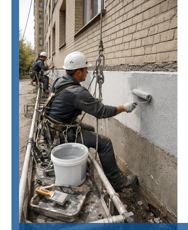 Окраска цоколя здания в Миассе профессионально и надежно