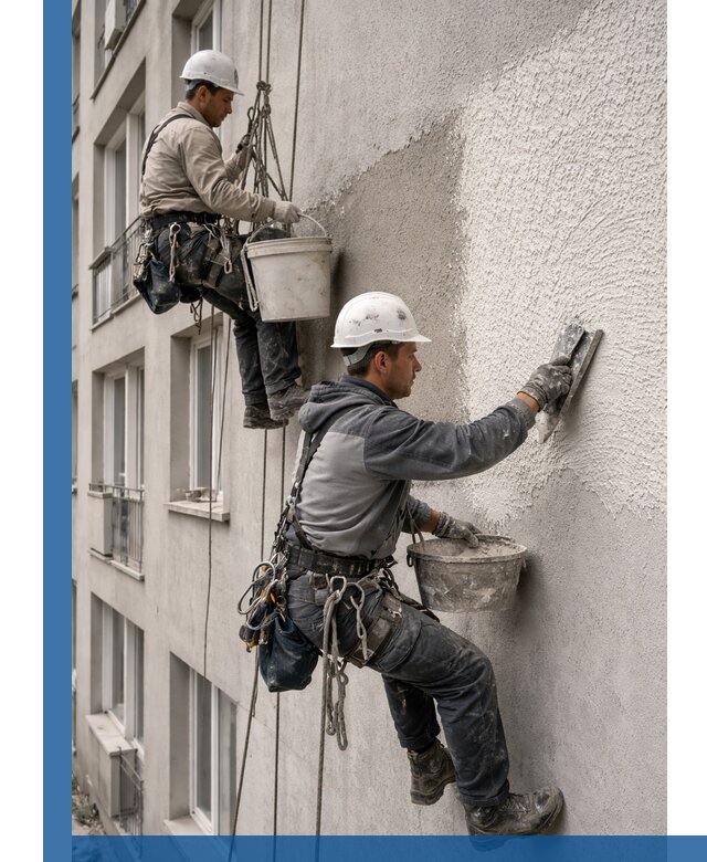 Нанесение декоративной штукатурки короед на фасад в Миассе