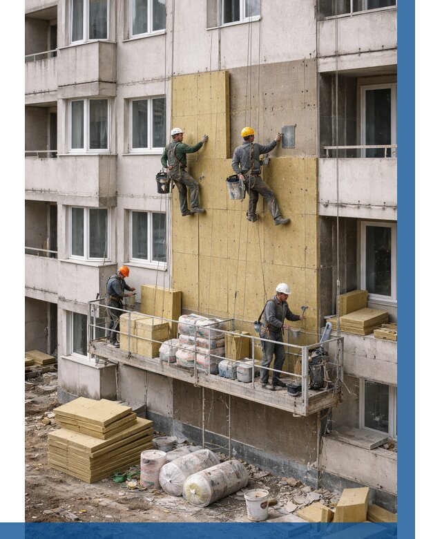 Утепление фасада минватой в Миассе от 1526 р. | ВЫСОТНИК-Мсс