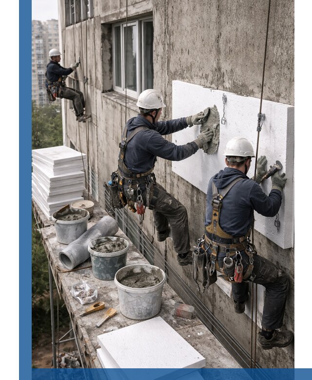 Утепление фасада пенополистиролом в Миассе под ключ