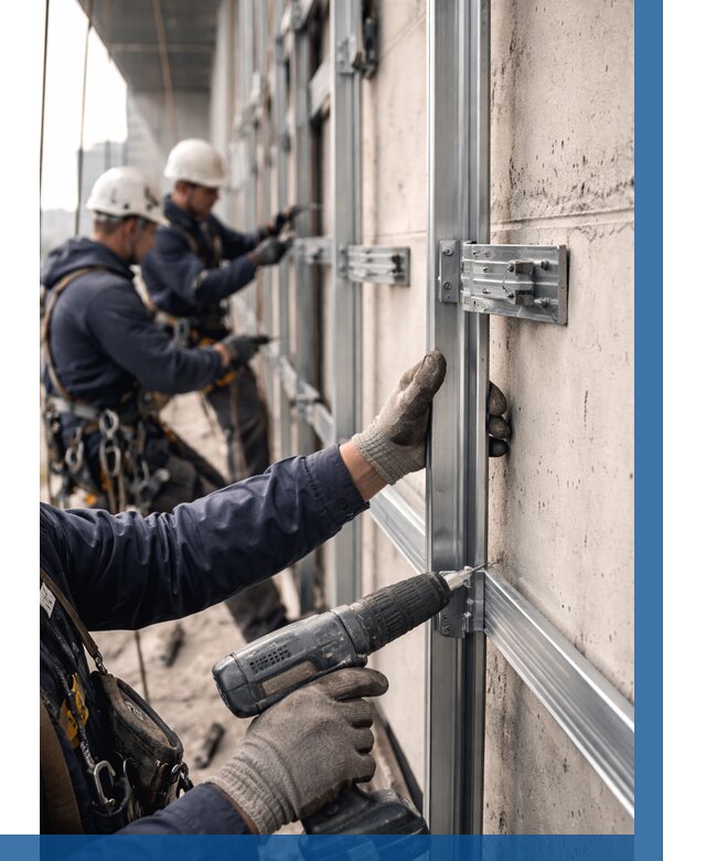 Монтаж подсистемы вентфасада в Миассе от 864 р. | ВЫСОТНИК-Мсс