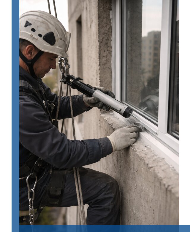 Герметизация оконных швов снаружи в Миассе профессионально