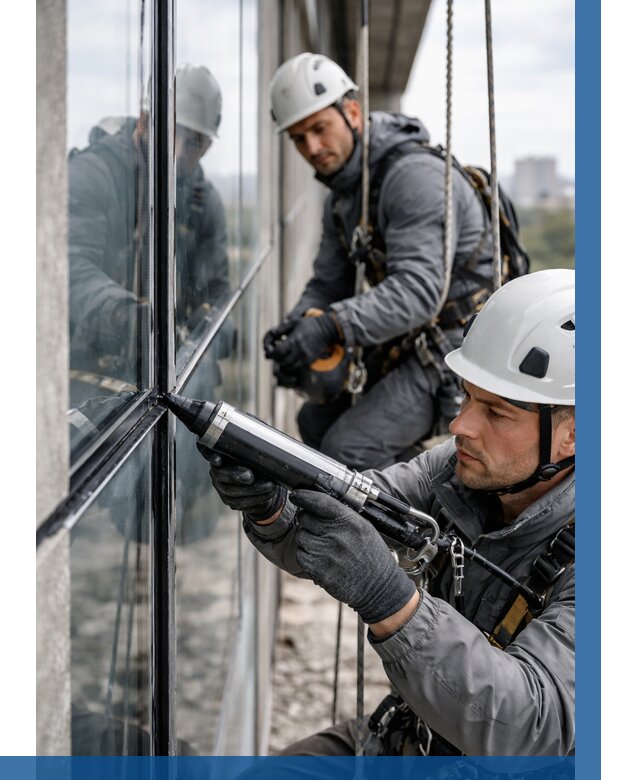 Герметизация витражных швов в Миассе от 661 р. | ВЫСОТНИК-Мсс