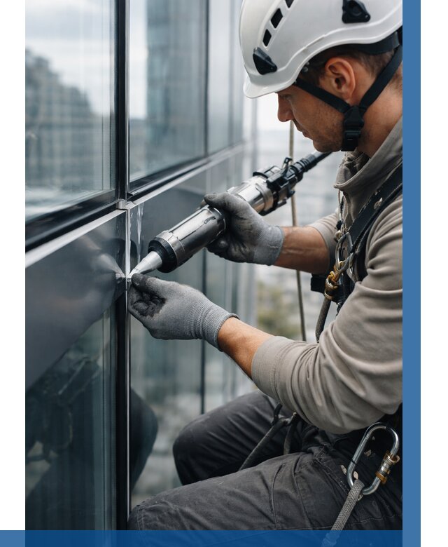 Герметизация стыков витража в Миассе от 1220 р. | ВЫСОТНИК-Мсс