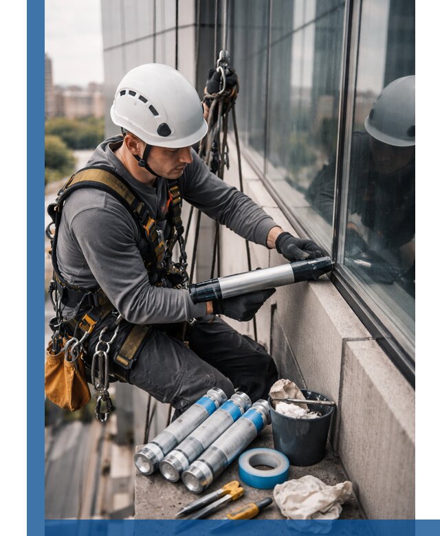 Герметизация стыков витража в Миассе для герметичных фасадов