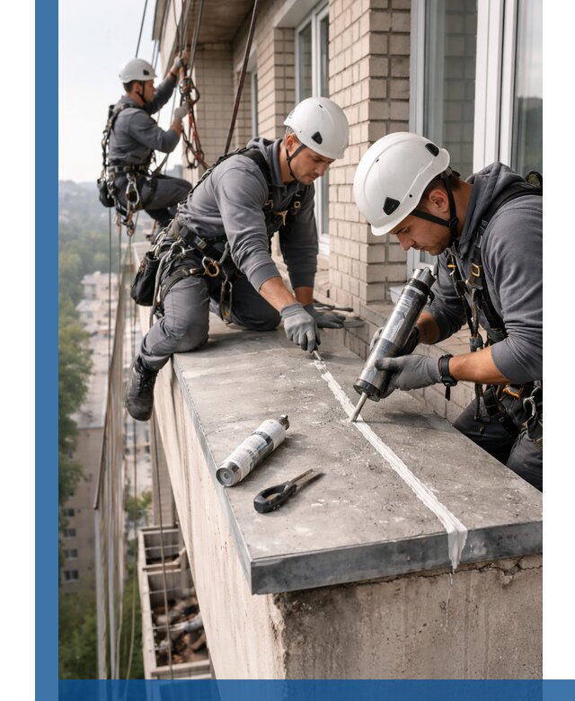 Герметизация балконного козырька в Миассе профессионально