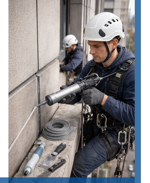 Герметизация деформационных швов фасада в Миассе от 712 | ВЫСОТНИК-Мсс