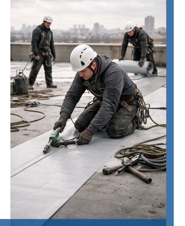 Ремонт мембранной кровли в Миассе от 1831 р./м2 | ВЫСОТНИК-Мсс