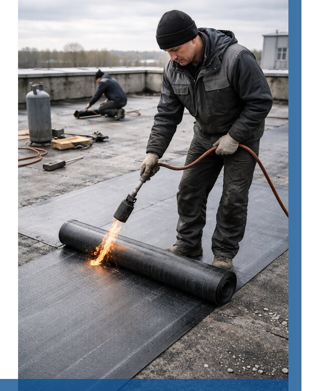 Ремонт наплавляемой кровли в Миассе от 712 р. | ВЫСОТНИК-Мсс