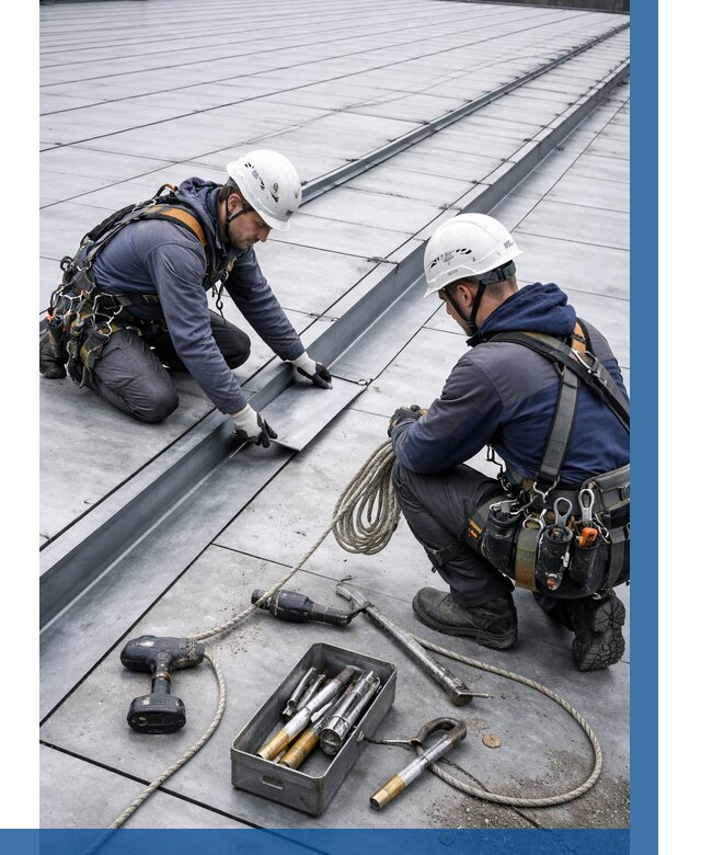 Ремонт фальцевой кровли в Миассе от 712 р. | ВЫСОТНИК-Мсс