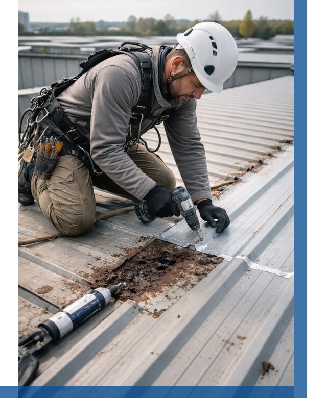 Ремонт профнастила на кровле в Миассе от 712 р. | ВЫСОТНИК-Мсс