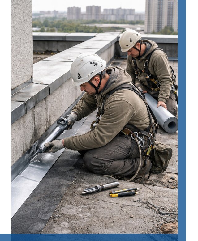 Ремонт кровельных примыканий в Миассе от 1220 р. | ВЫСОТНИК-Мсс