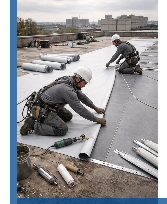 Монтаж мембранной кровли в Миассе для промышленных зданий