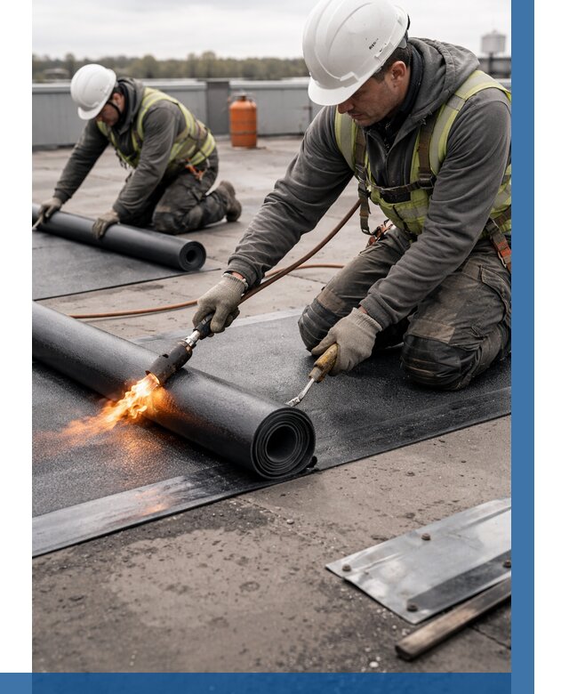 Монтаж наплавляемой кровли в Миассе от 864 р. — ВЫСОТНИК-Мсс