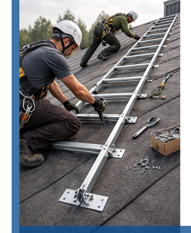 Профессиональный монтаж кровельной лестницы в Миассе под ключ