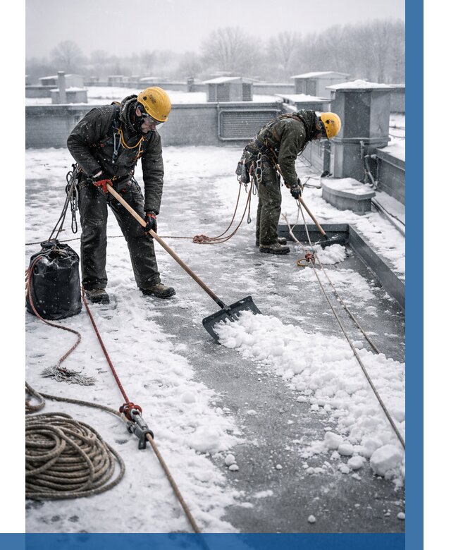 Очистка крыши от снега в Миассе от 7628 р. | ВЫСОТНИК-Мсс