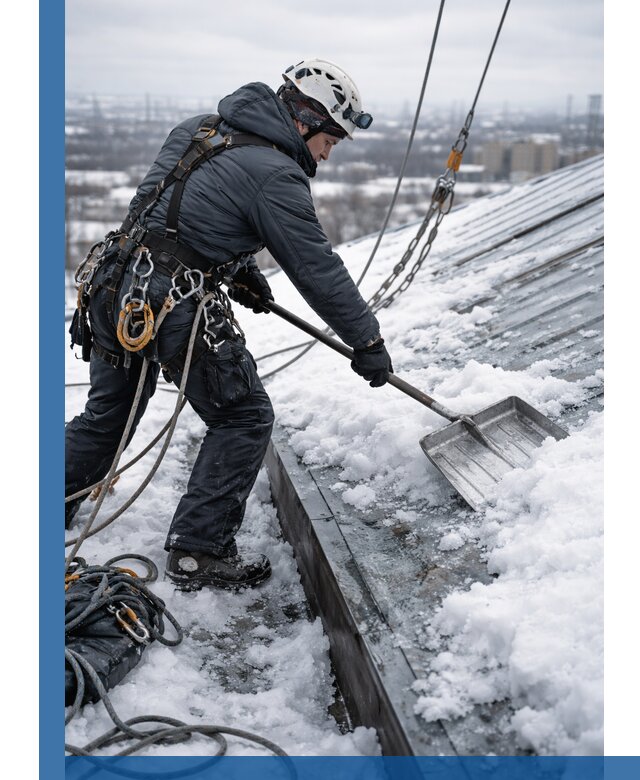 Профессиональная очистка кровли от снега и наледи в Миассе