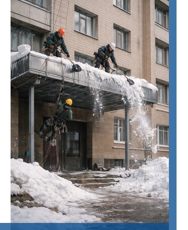 Очистка козырьков от снега в Миассе от 3560 р. | ВЫСОТНИК-Мсс