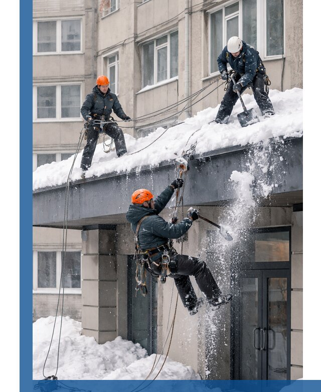 Безопасная очистка навесов от снега в Миассе круглогодично