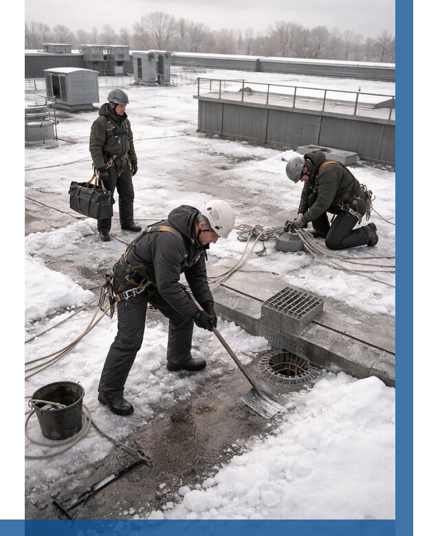 Абонентское обслуживание кровли зимой в Миассе от 8136 р. | ВЫСОТНИК-Мсс