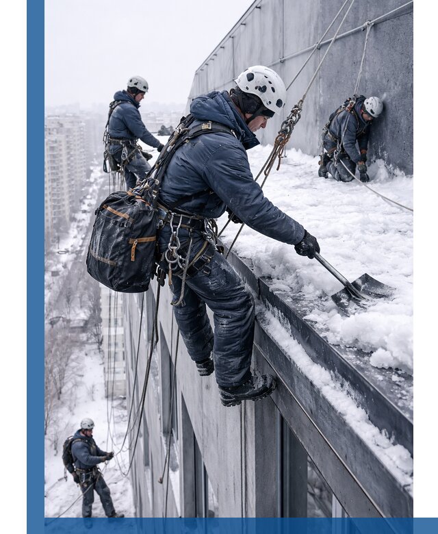 Абонентское обслуживание кровли зимой в Миассе регулярный уход