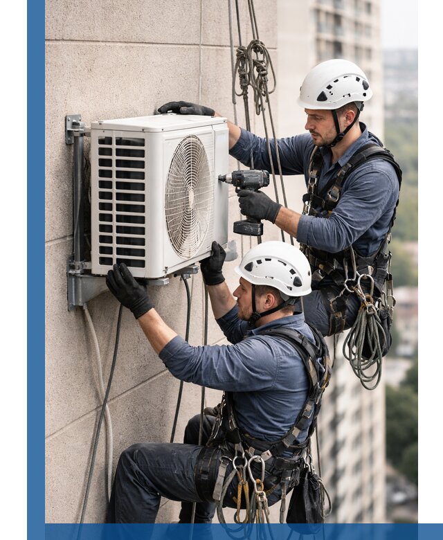 Монтаж внешнего блока кондиционера в Миассе установка и крепление