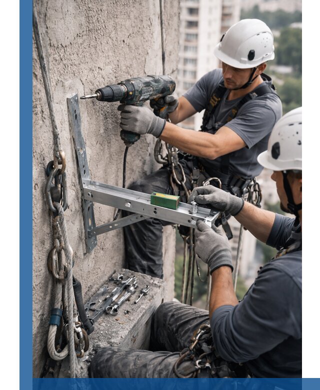 Установка кронштейнов кондиционера и крепежа в Миассе