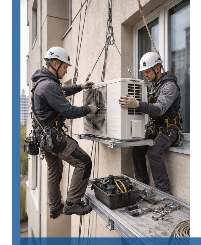 Перенос внешнего блока кондиционера в Миассе с монтажом и крепежом