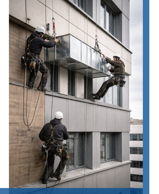 Монтаж воздуховодов на фасаде в Миассе от 1526 р. | ВЫСОТНИК-Мсс