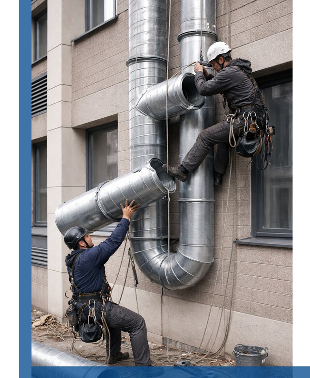 Монтаж фасадных воздуховодов в Миассе с герметизацией и крепежом