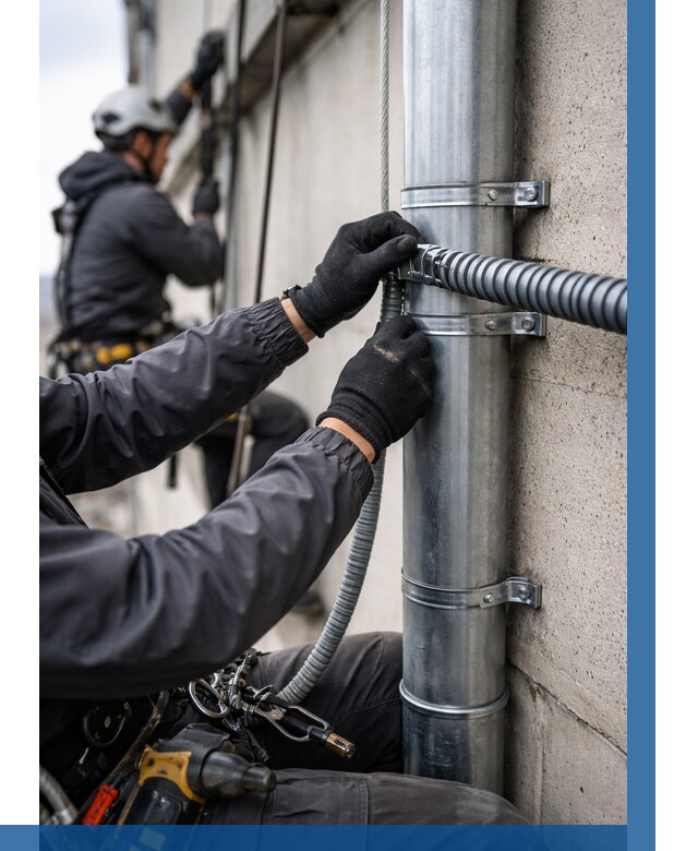 Монтаж гофры для кабеля в Миассе от 305 р. | ВЫСОТНИК-Мсс