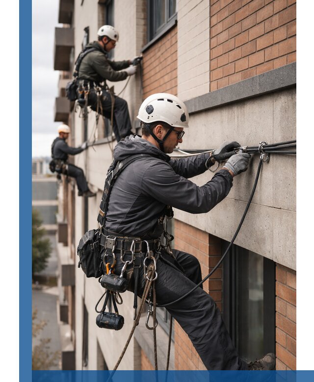 Крепление кабеля на фасаде монтаж и крепеж в Миассе