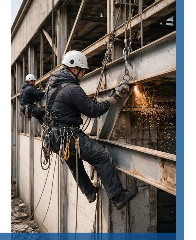 Демонтаж металлоконструкций на высоте в Миассе от 6611р. |ВЫСОТНИК-Мсс