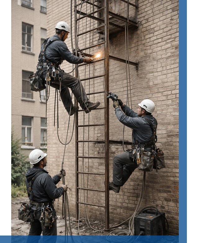 Ремонт пожарной лестницы в Миассе от 7628 р. | ВЫСОТНИК-Мсс