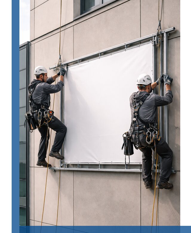 Монтаж наружной рекламной вывески в Миассе под ключ